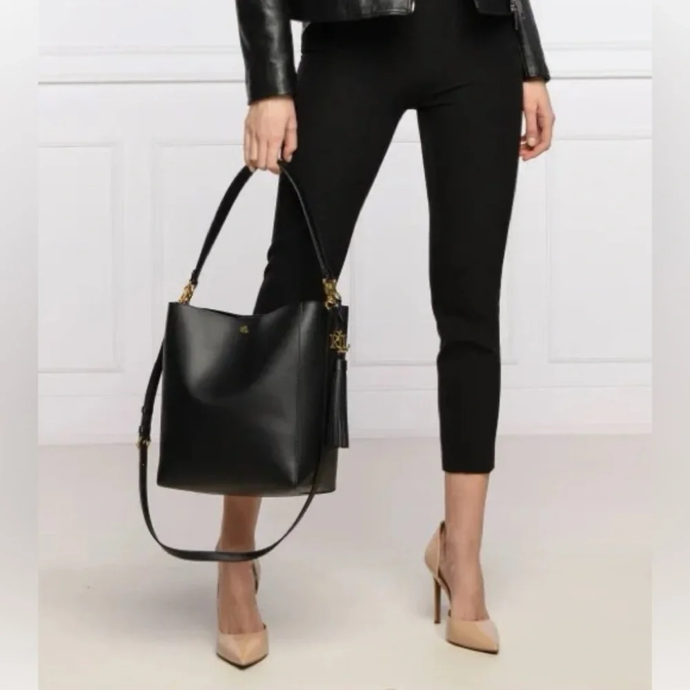 NEW Lauren Ralph Lauren Medium Leather Adley Color block Shoulder Bag